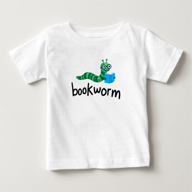 Camiseta Para Bebê Leitura do Bookworm Bonito Amigo com Livro (Frente)