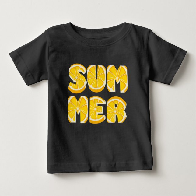 Camiseta Para Bebê Lemon Artístico Verão (Frente)