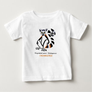 Camiseta Para Bebê LEMUR de cauda anelada — Imagens animais ameaçadas