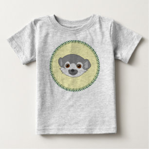 Camiseta Para Bebê Lemur engraçado do bebê olhar fixamente