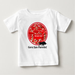 Camiseta Para Bebê lenço personalizado, San Fermin encierro, logotip