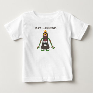 Camiseta Para Bebê Lenda de Pixel Monstro Divertido Jogos Retrô