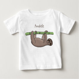 Camiseta Para Bebê Lenta sorridente e bonita na ilustração do desenho