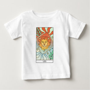 Camiseta Para Bebê Leo Zodiac Sinal Abstrato Art Vintage