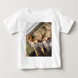 Camiseta Para Bebê Leões Do Mar Deitados Nas Rochas