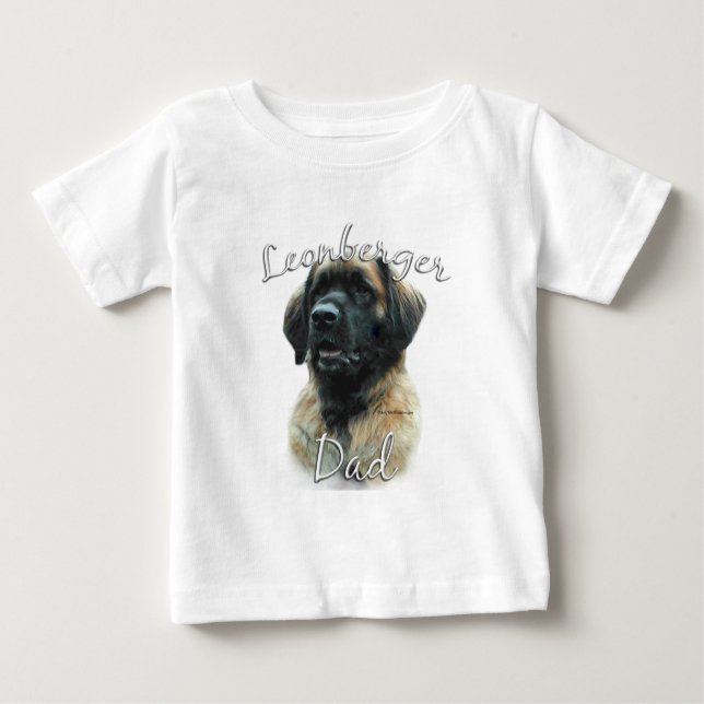 Camiseta Para Bebê Leonberger Pai 2 (Frente)