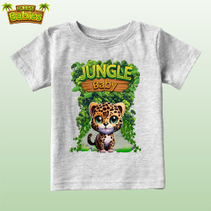 Camiseta Para Bebê Leopardo-da-selva, Gato-Gato-Gato-da-selva 🐆