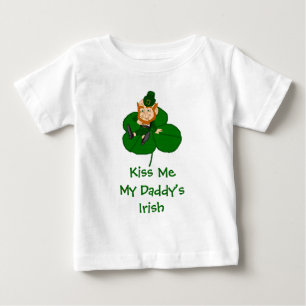 Camiseta Para Bebê Leprechaun Shamrock - Beije-Me Meu Pai Irlandês