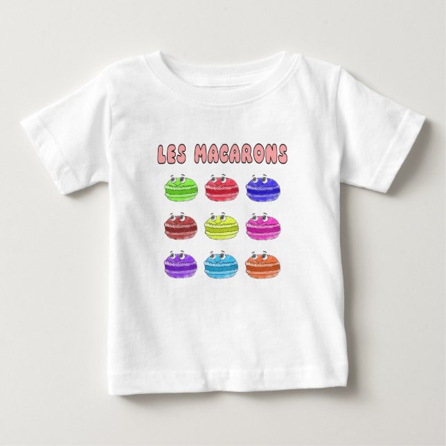 Camiseta Para Bebê Les Macarons — Cartoon (Frente)