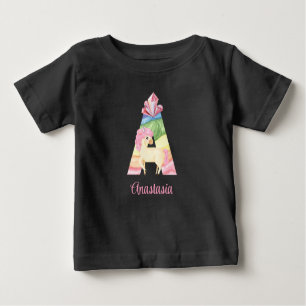 Camiseta Para Bebê Letra A Unicórn T-Shirt