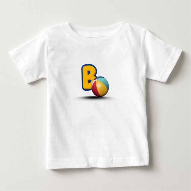 Camiseta Para Bebê Letra B (Frente)