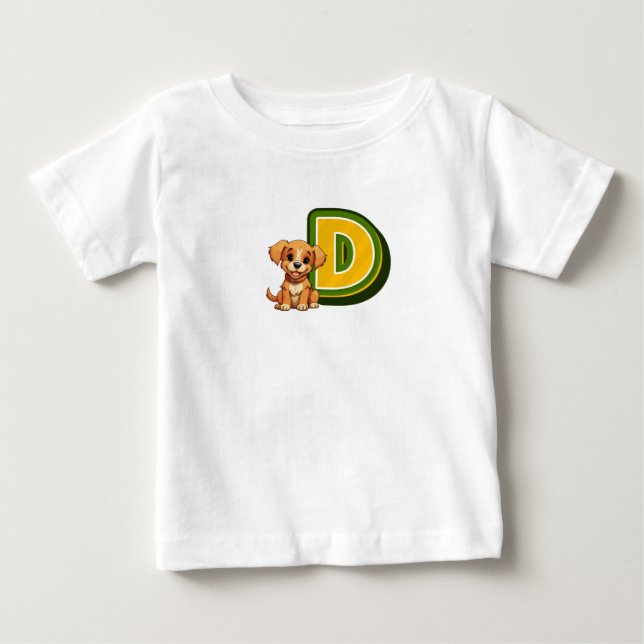 Camiseta Para Bebê Letra D (Frente)