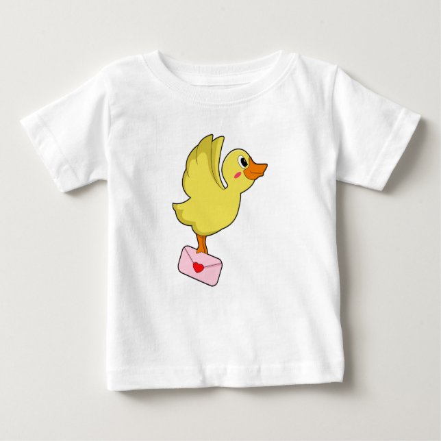 Camiseta Para Bebê Letra Duck Carrier pomeon (Frente)