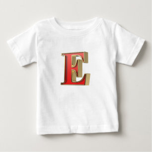 Camiseta Para Bebê Letra E de vidro vermelho