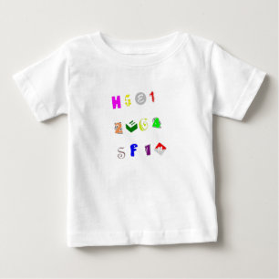 Camiseta Para Bebê Letra e Número Bebê