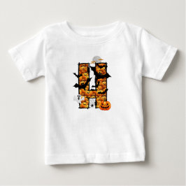 Camiseta Para Bebê Letra estética H de camiseta bebê das Halloween