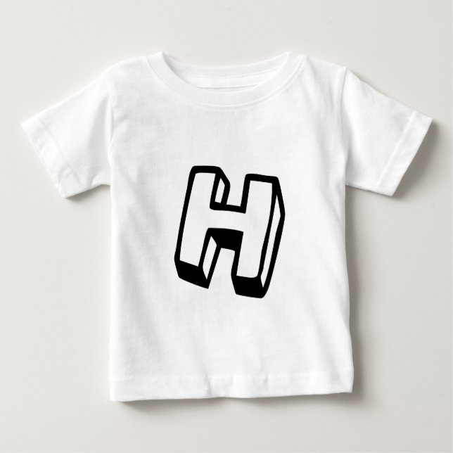 Camiseta Para Bebê Letra H (Frente)