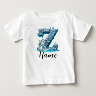 Camiseta Para Bebê Letra inicial Z personalizada