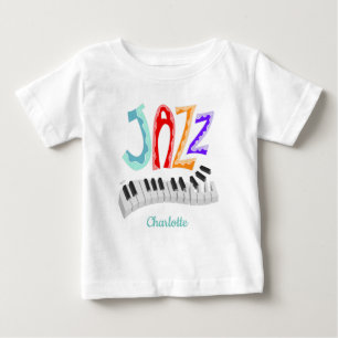 Camiseta Para Bebê Letra Jazz