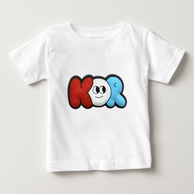 Camiseta Para Bebê Letra KOR Cartoon Bubble T-Shirt (Frente)