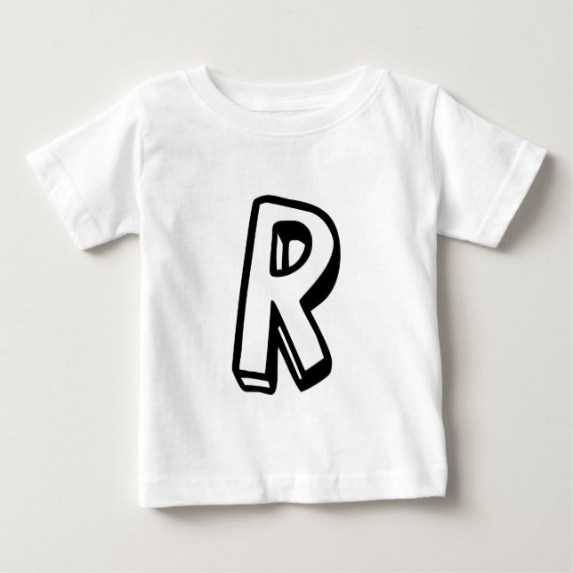 Camiseta Para Bebê Letra R (Frente)