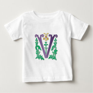 Camiseta Para Bebê Letra V Monograma