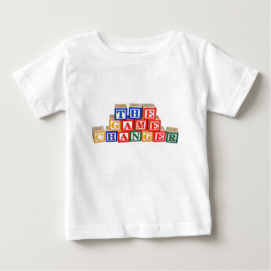 Camiseta Para Bebê Letras de bloco de apartamentos do cambiador do