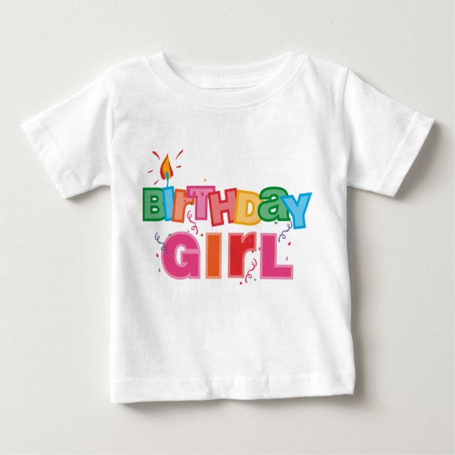 Camiseta Para Bebê Letras de Rapariga de Aniversário (Frente)