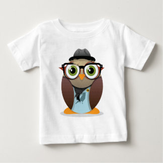 Camiseta Para Bebê Letras miudinhas da coruja do hipster