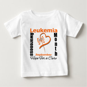 Camiseta Para Bebê Leucemia Consciência Mês Borboleta Coração
