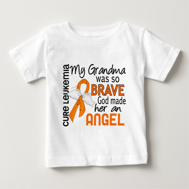 Camiseta Para Bebê Leucemia da avó do anjo 2 (Frente)