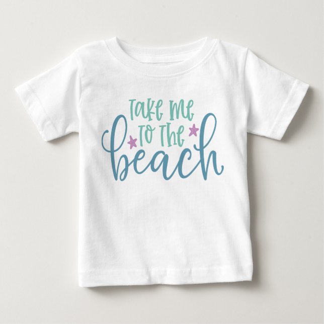 Camiseta Para Bebê Leve-Me À Praia (Frente)