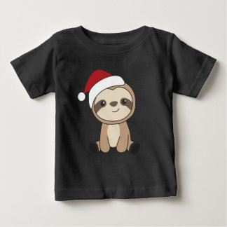 Camiseta Para Bebê Leve Natal Neve Animais de inverno Lama Bebê T-