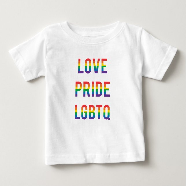 Camiseta Para Bebê LGBTQ do Orgulho do Amor (Frente)
