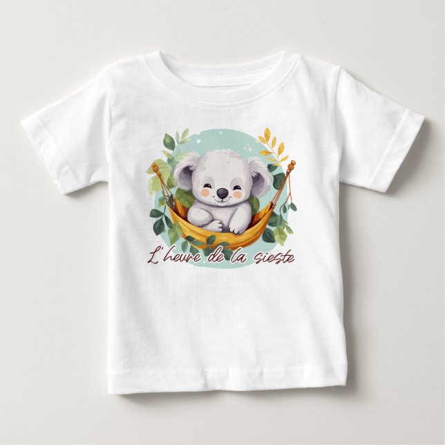 Camiseta Para Bebê L'heure de la sieste aussi (Frente)