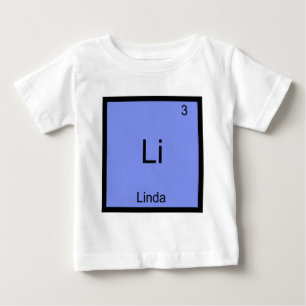 Camiseta Para Bebê Li - Símbolo de Elemento de Química Linda Nome T
