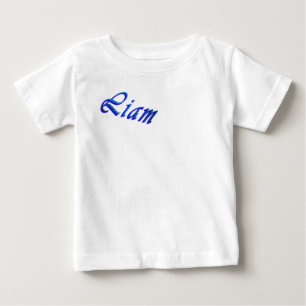 Camiseta Para Bebê Liam, Nome, Bodysuit Azul para Bebês Meninos