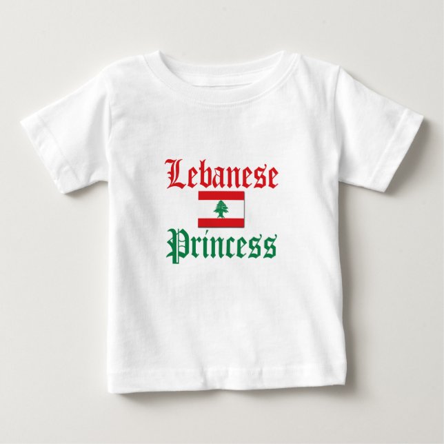 Camiseta Para Bebê libanês Princesa (Frente)