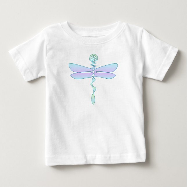 Camiseta Para Bebê Libélula Colorida Arte Perpétua (Frente)