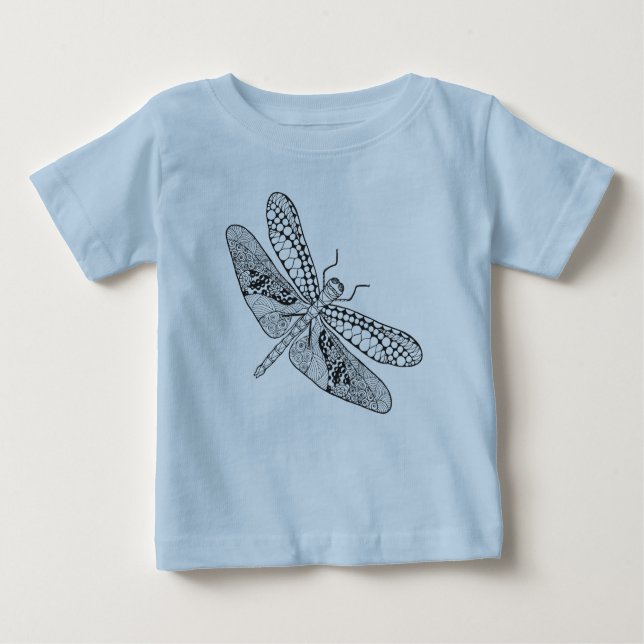 Camiseta Para Bebê Libélula Zendoodle (Frente)