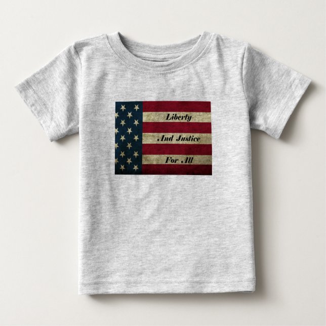 Camiseta Para Bebê Liberdade E Justiça Para Todos Os Bebês T-Shirt (Frente)