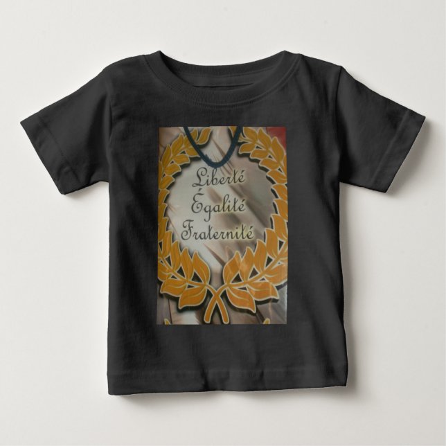 Camiseta Para Bebê Liberdade, Igualdade, Fraternidade: Futuro Floread (Frente)