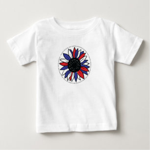 Camiseta Para Bebê Liberdade Patriótica de Girassol Liberdade Equida