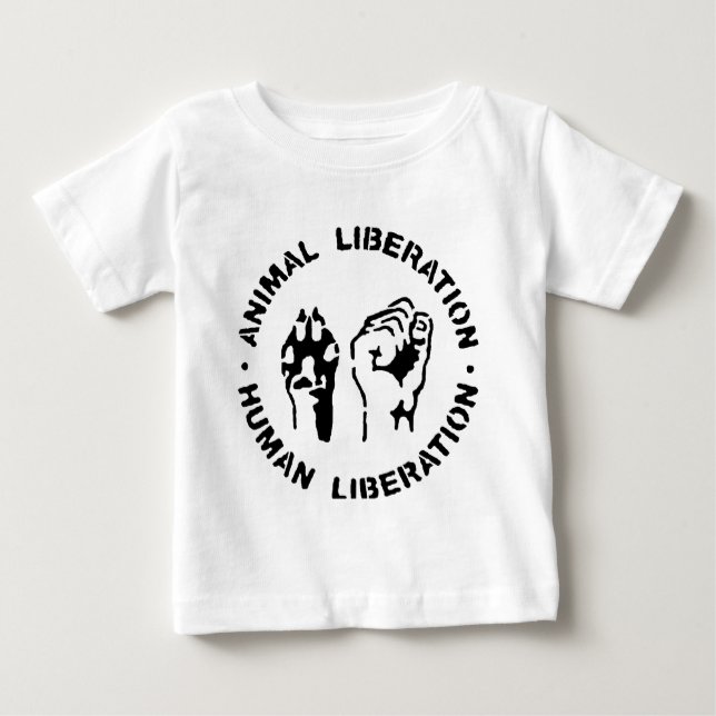 Camiseta Para Bebê Libertação animal - libertação humana (Frente)