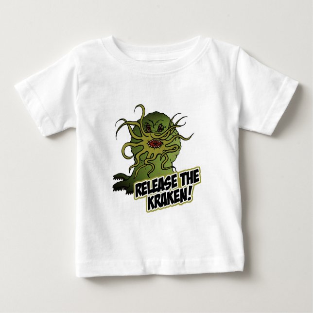 Camiseta Para Bebê liberte o kraken (Frente)