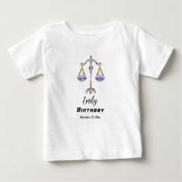 Camiseta Para Bebê Libra Aniversário Convidado de Honra