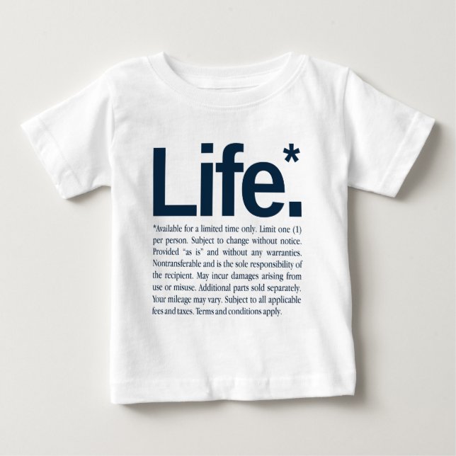 Camiseta Para Bebê Life* (Frente)