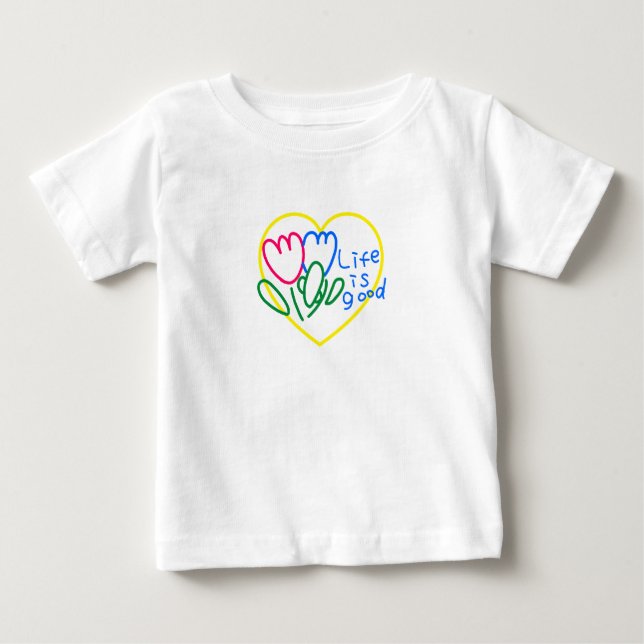 Camiseta Para Bebê life is good (Frente)
