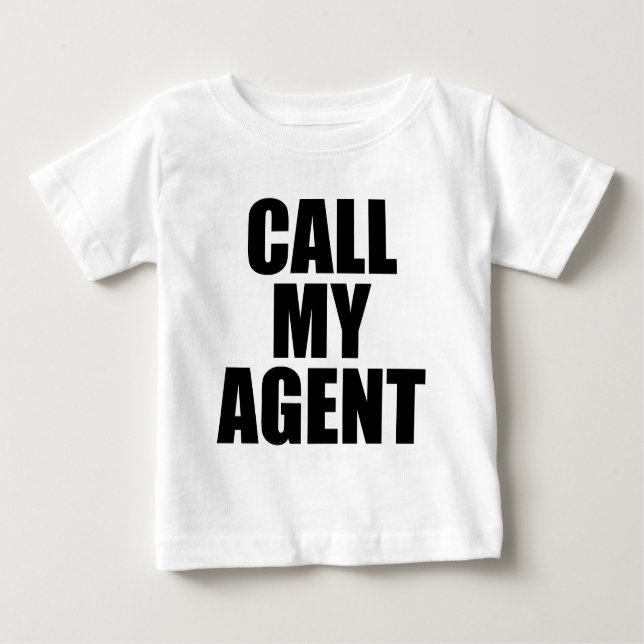 Camiseta Para Bebê ligar para o meu agente (Frente)