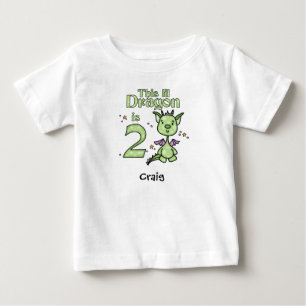 Camiseta Para Bebê Lil Dragon segundo aniversário Baby T-Shirt